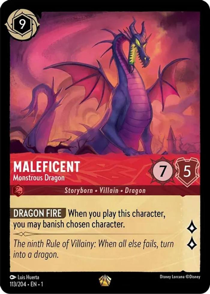 Maleficent dragon lorcana card